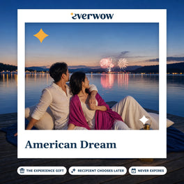 Everwow American Dream experience gift photo in a frame, dockside fireworks at dusk