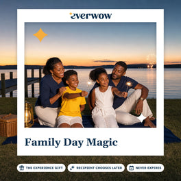 Everwow Family Day Magic experience gift photo in a frame, family sparklers at dusk
