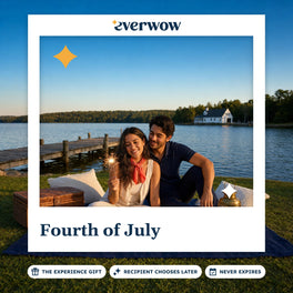 Everwow Fourth of July experience gift photo in a frame, lakeside sparkler at sunset