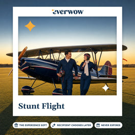 Everwow Stunt Flight experience gift photo in a frame, biplane on a grass airfield