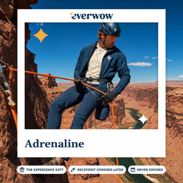 Everwow Adrenaline experience gift photo in a frame, climber rappelling a canyon wall