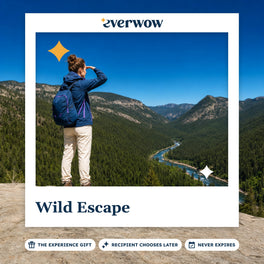 Everwow Wild Escape experience gift photo in a frame, hiker at a forest overlook