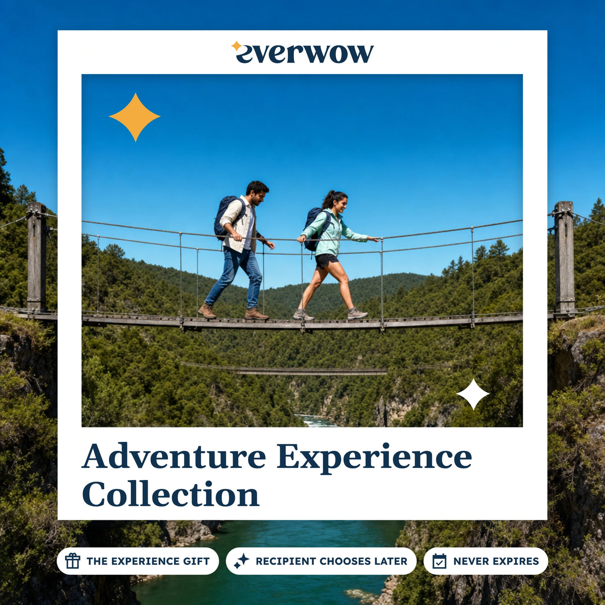Everwow Adventure Experience Collection experience gift photo in a frame, canyon footbridge