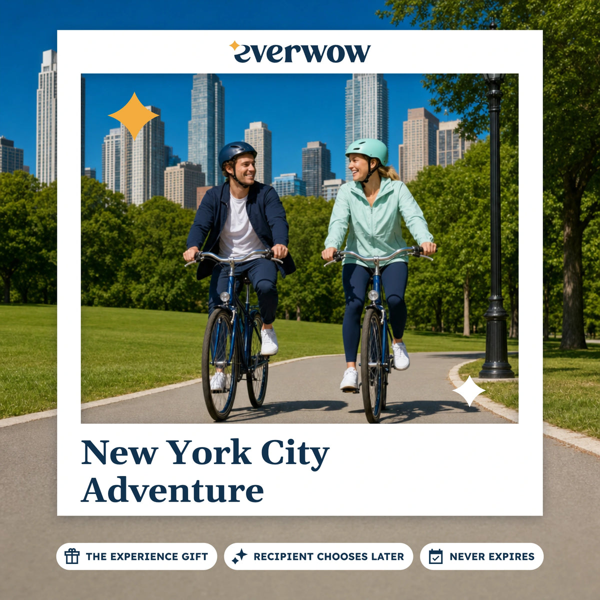 Everwow New York City Adventure experience gift photo in a frame, park bike ride