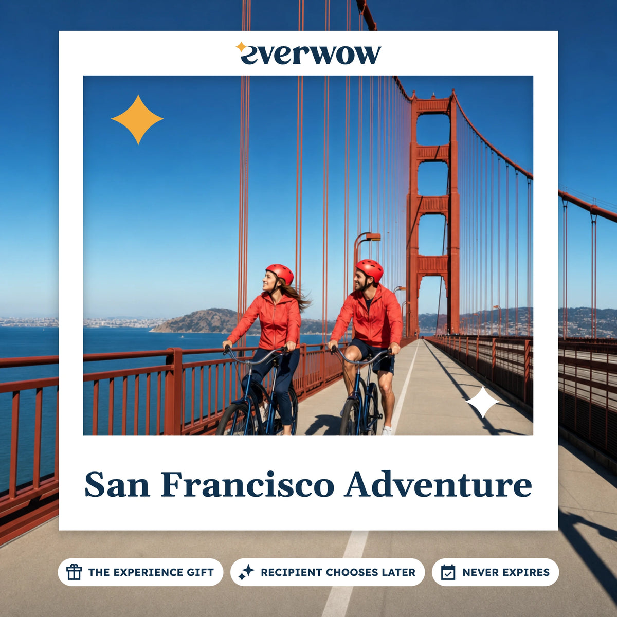 Everwow San Francisco Adventure experience gift photo in a frame, cycling the bridge