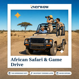Everwow African Safari & Game Drive experience gift photo in a frame, safari jeep watching lions