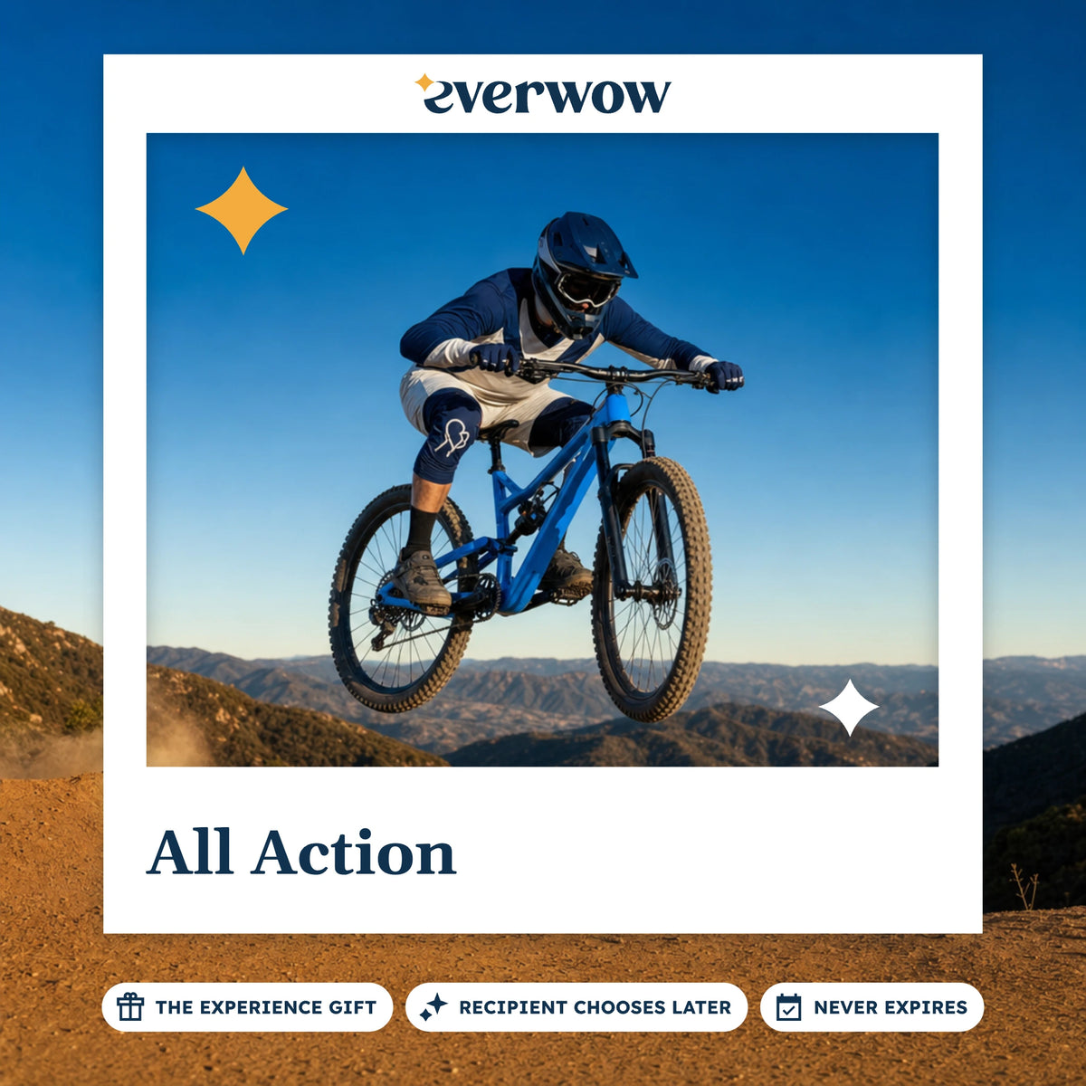 Everwow All Action experience gift photo in a frame, dirt bike ridge jump