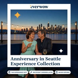 Everwow Anniversary in Seattle experience gift photo in a frame, rooftop lounge above the water