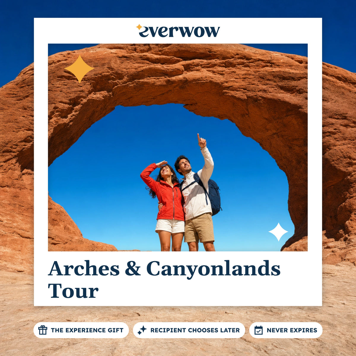 Everwow Arches & Canyonlands Tour experience gift photo in a frame, red sandstone arch