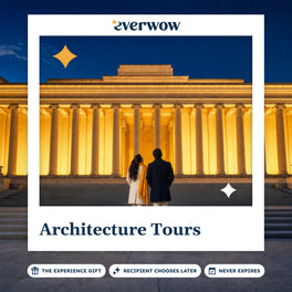 Everwow Architecture Tours experience gift photo in a frame, pair below a lit colonnade