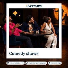 Everwow Comedy shows experience gift photo in a frame, friends laughing at the club