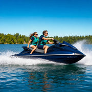 Father and daughter riding a personal watercraft across a lake, Fun on Water experience gift
