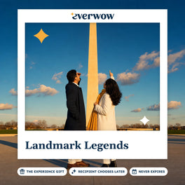 Everwow Landmark Legends experience gift photo in a frame, couple at a monument spire