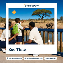 Everwow Zoo Time experience gift photo in a frame, family watching an elephant