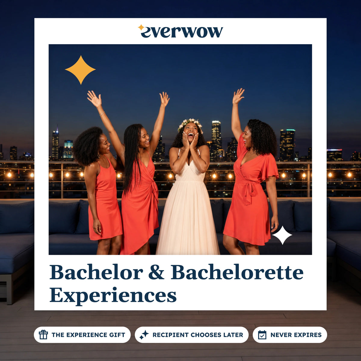 Everwow Bachelor & Bachelorette Experiences experience gift photo in a frame, rooftop toast