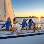 Bachelorette party toasting on a sunset sail, Bachelor & Bachelorette in San Diego Experience Collection experience gift