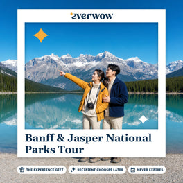 Everwow Banff & Jasper National Parks Tour experience gift photo in a frame, turquoise lake view