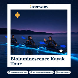 Everwow Bioluminescence Kayak Tour experience gift photo in a frame, glowing night kayaks