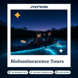 Everwow Bioluminescence Tours experience gift photo in a frame, glowing lagoon kayak