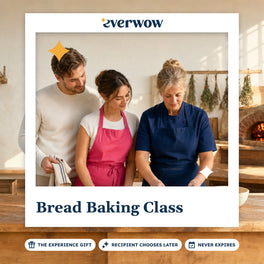 Everwow Bread Baking Class experience gift photo in a frame, shaping bread at the counter