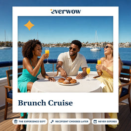 Everwow Brunch Cruise experience gift photo in a frame, mimosas on the deck