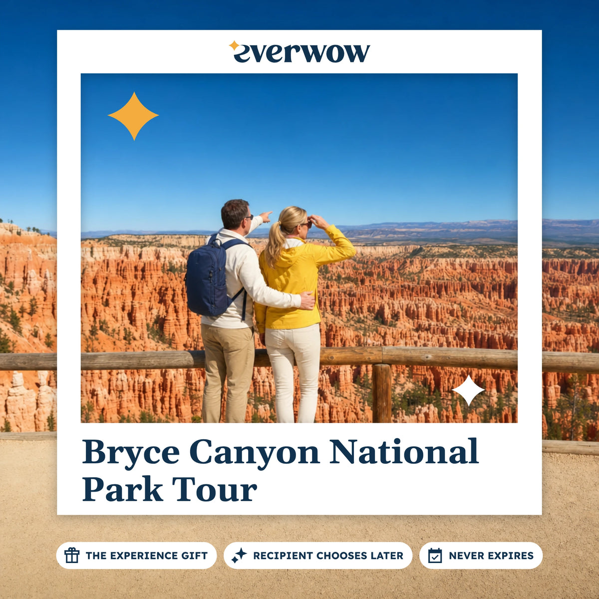 Everwow Bryce Canyon National Park Tour experience gift photo in a frame, orange hoodoo spires