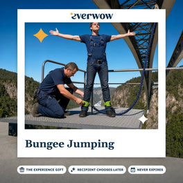 Everwow Bungee Jumping experience gift photo in a frame, ready at the bridge edge