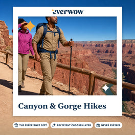 Everwow Canyon & Gorge Hikes experience gift photo in a frame, rim trail above the gorge