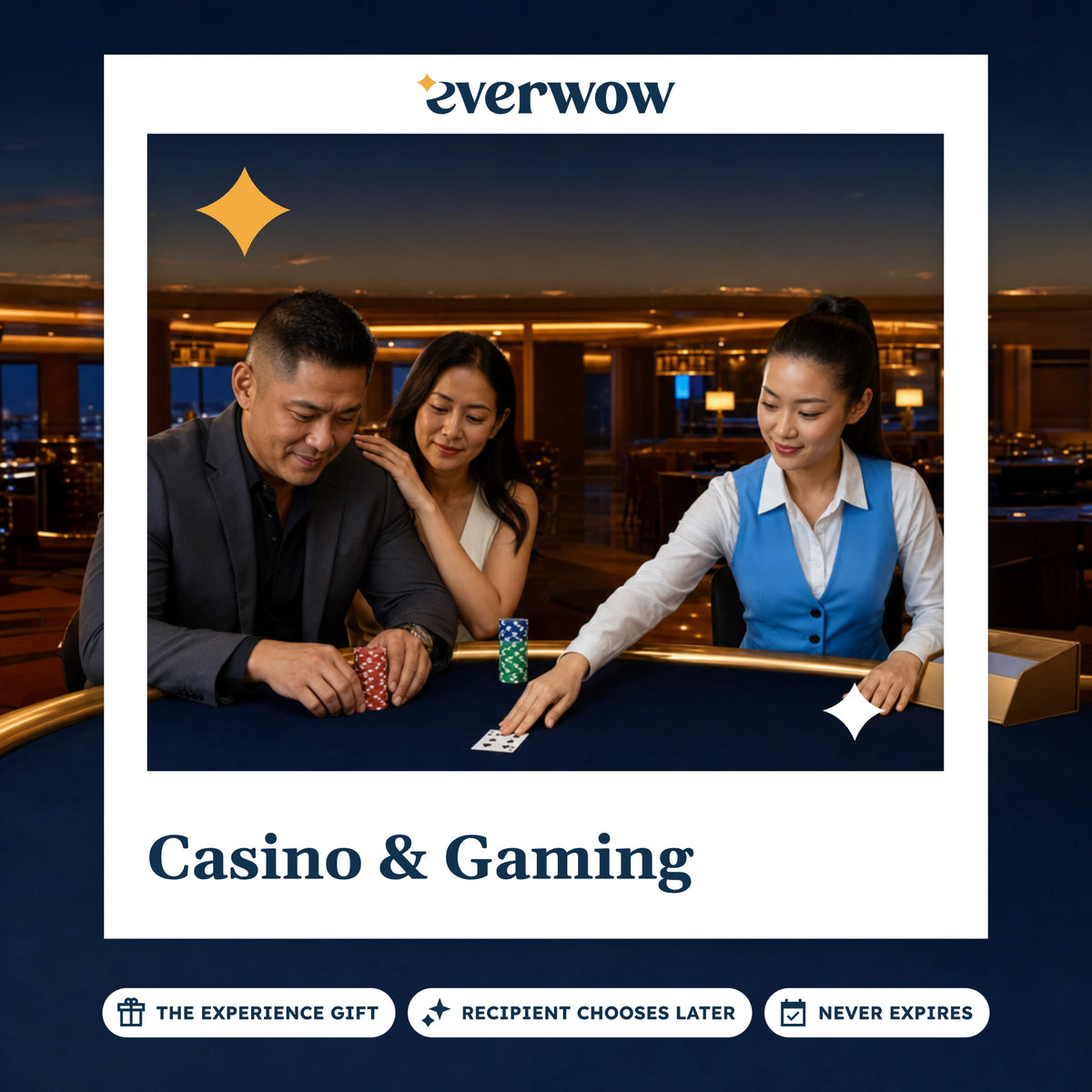 Everwow Casino & Gaming experience gift photo in a frame, blackjack table moment