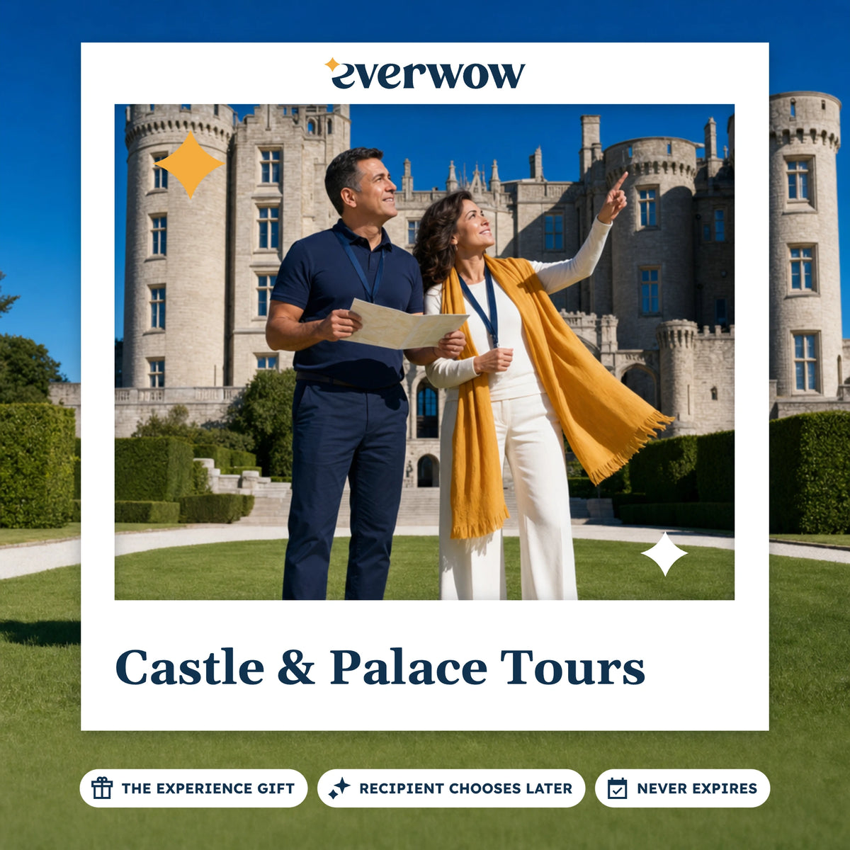 Everwow Castle & Palace Tours experience gift photo in a frame, castle lawn tour