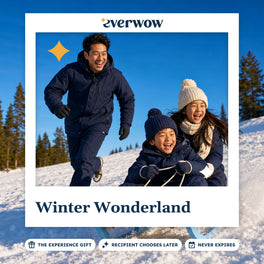 Everwow Winter Wonderland experience gift photo in a frame, children sledding downhill
