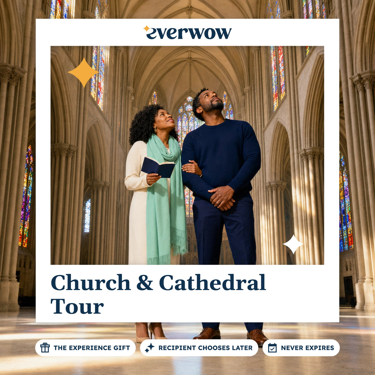 Everwow Church & Cathedral Tour experience gift photo in a frame, vaulted cathedral nave