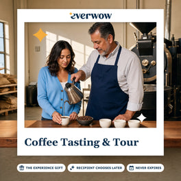 Everwow Coffee Tasting & Tour experience gift photo in a frame, pour at the roastery