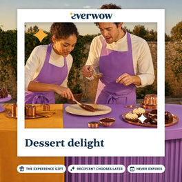 Everwow Dessert delight experience gift photo in a frame, plating a layered dessert
