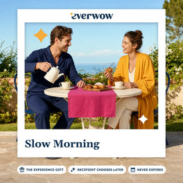 Everwow Slow Morning experience gift photo in a frame, garden terrace breakfast