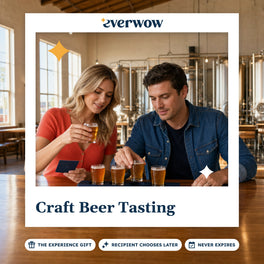 Everwow Craft Beer Tasting experience gift photo in a frame, couple sampling a beer flight