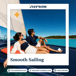 Everwow Smooth Sailing experience gift photo in a frame, catamaran on a turquoise bay
