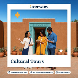 Everwow Cultural Tours experience gift photo in a frame, guide and couple in adobe courtyard