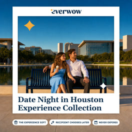 Everwow Date Night in Houston Experience Collection experience gift photo in a frame, couple by a reflecting pool