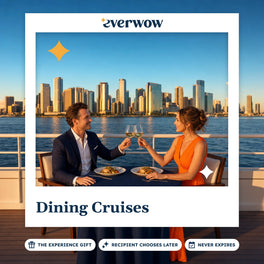 Everwow Dining Cruises experience gift photo in a frame, couple toasting on deck