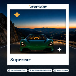 Everwow Supercar experience gift photo in a frame, supercar on a mountain road