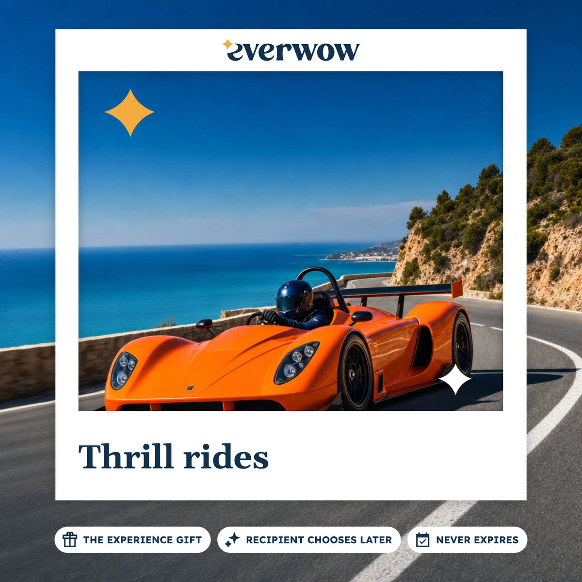 Everwow Thrill rides experience gift photo in a frame, GT race car cornering