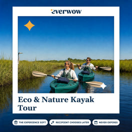 Everwow Eco & Nature Kayak Tour experience gift photo in a frame, kayaks on a marsh channel