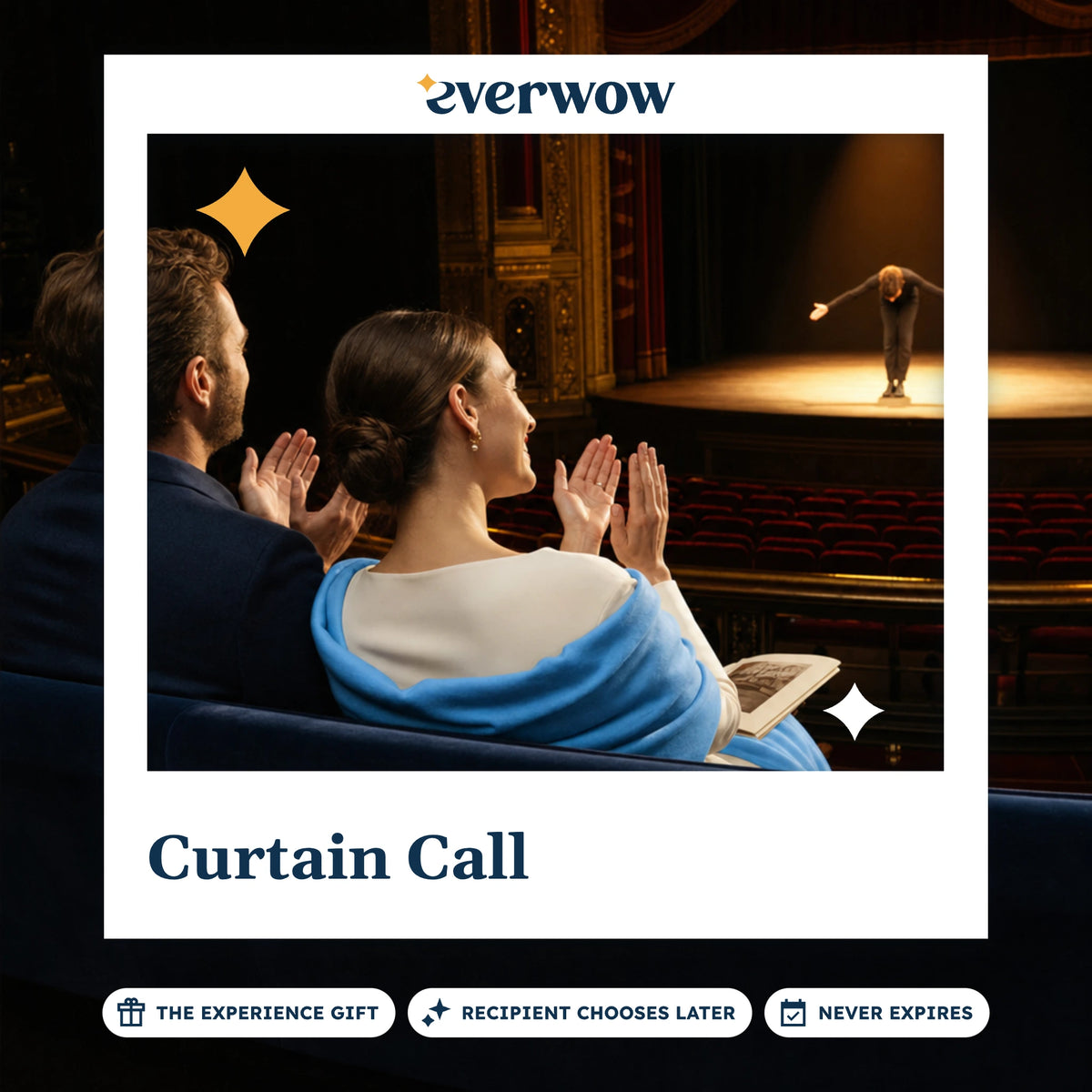 Everwow Curtain Call experience gift photo in a frame, performer taking a bow