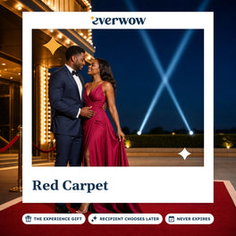 Everwow Red Carpet experience gift photo in a frame, couple under marquee lights