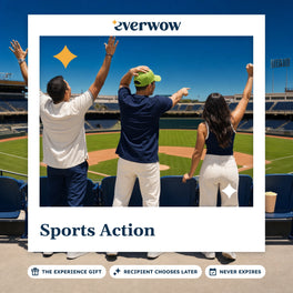 Everwow Sports Action experience gift photo in a frame, friends cheering at a ballpark