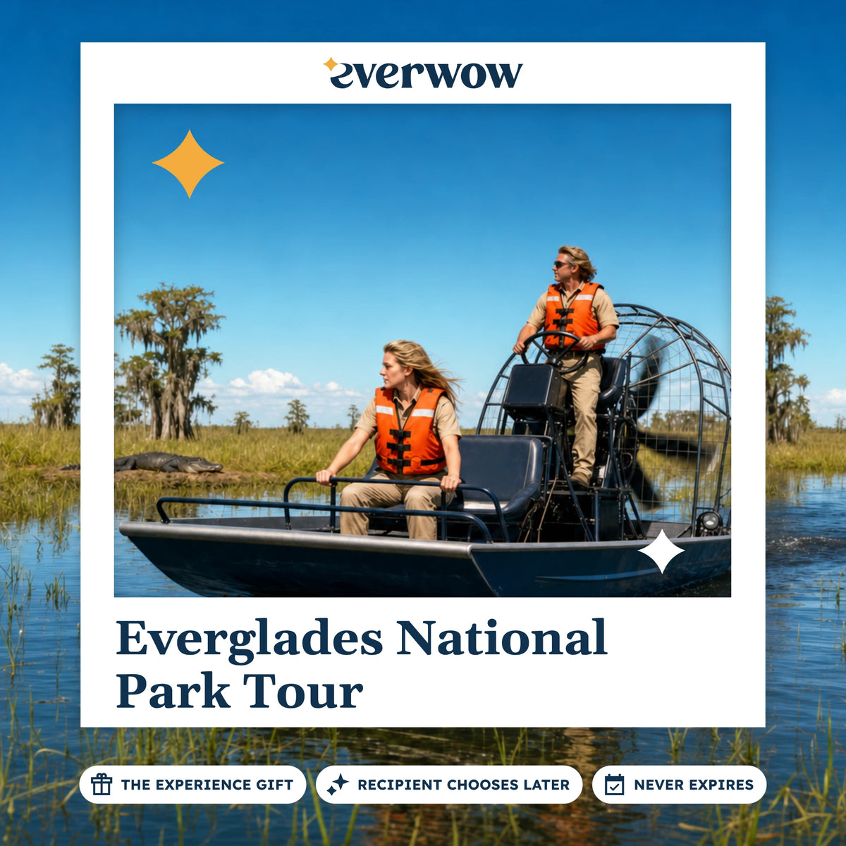 Everwow Everglades National Park Tour experience gift photo in a frame, airboat in the Everglades