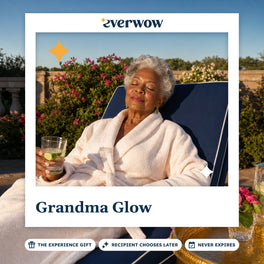 Everwow Grandma Glow experience gift photo in a frame, grandmother on a lounger