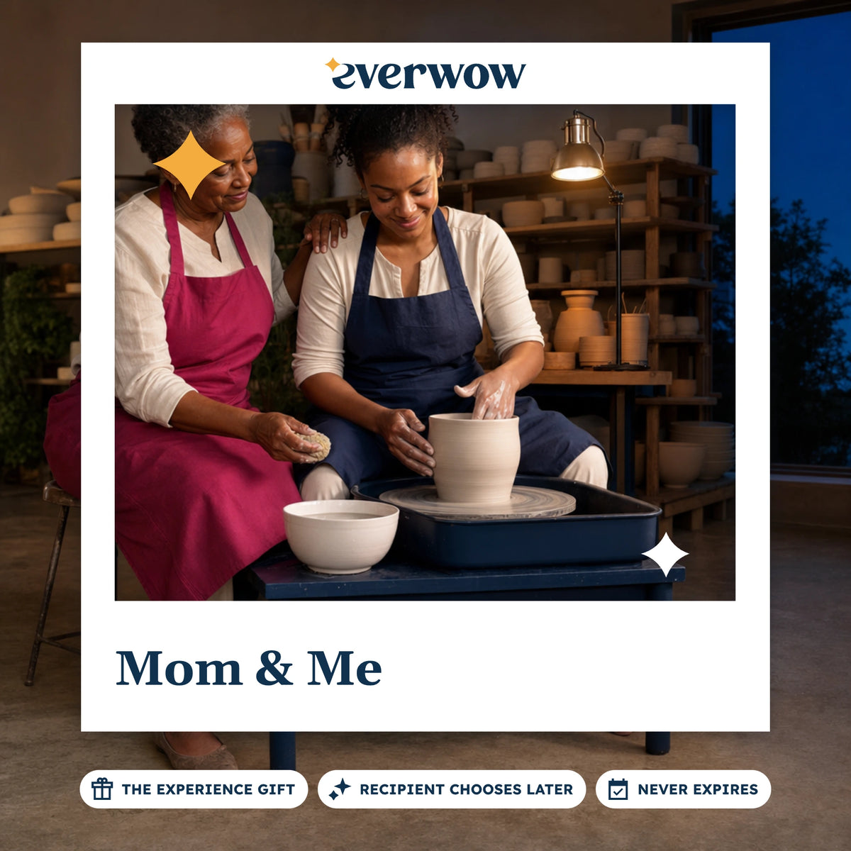 Everwow Mom & Me experience gift photo in a frame, pottery class together