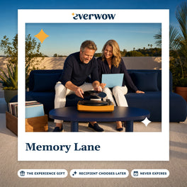 Everwow Memory Lane experience gift photo in a frame, vinyl on the terrace
